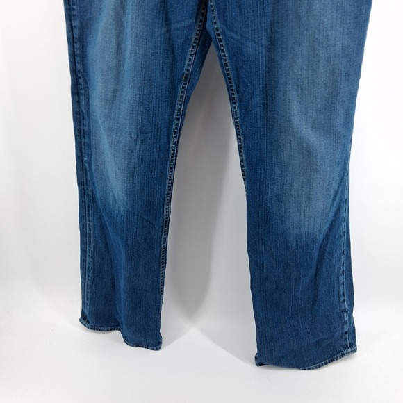 Banana Republic Dark‎ Blue Jeans Mens 36x34 Mid Rise Wide Leg Dark Wash Western - Picture 5 of 14